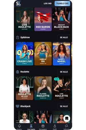 Live casino side i spilleautomat Slot Lounge