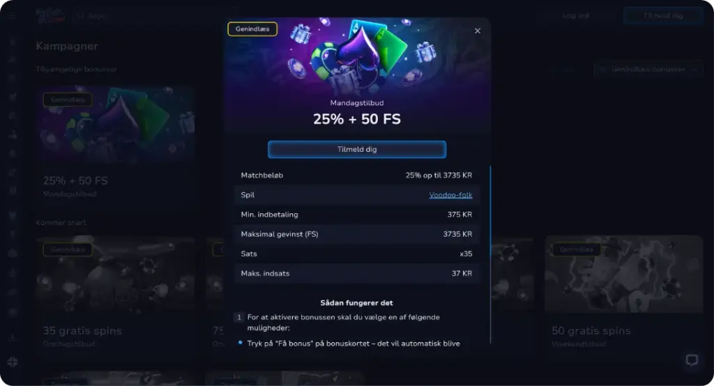 Side fra den periodiske bonus i 7BitCasino