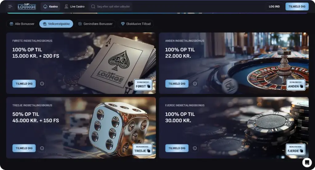 Slot Lounge Casino Velkomstbonusside